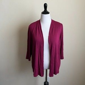 JJill Wearever Fuschia Pink Open Cardigan Size XL